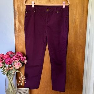Iman burgundy jeans / pants 14 short